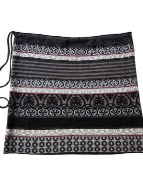 Icelandic Design Fair Isle Knit Wool Blend Skirt Tie Waist Size M